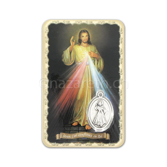 Carte Médaille Christ Miséricordieux Avec Prière