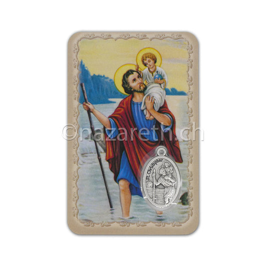 Carte Médaille Saint Christophe Avec Prière