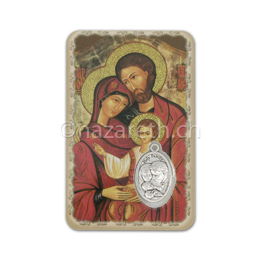 Carte Médaille Sainte Famille Avec Prière