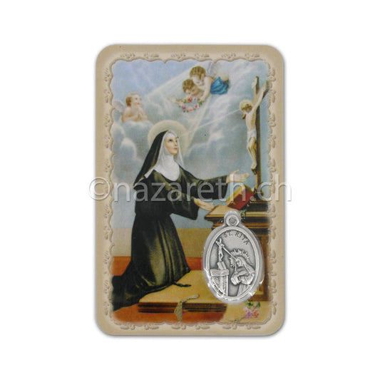 Carte Médaille Sainte Rita Avec Prière