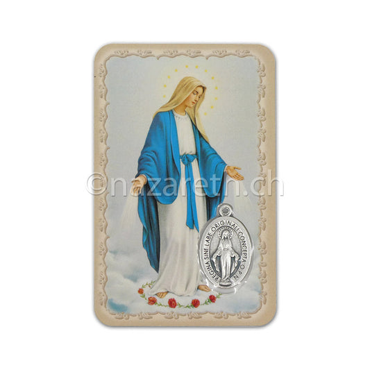 Carte Médaille Vierge Miraculeuse Avec Prière