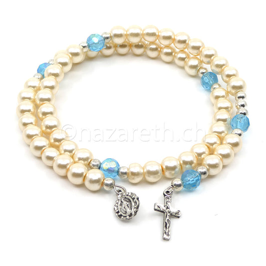 Bracelet Chapelet Perles Blanches