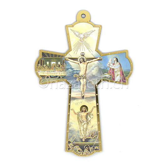 Croix en Bois Scènes de Crucifixion 10x15 cm