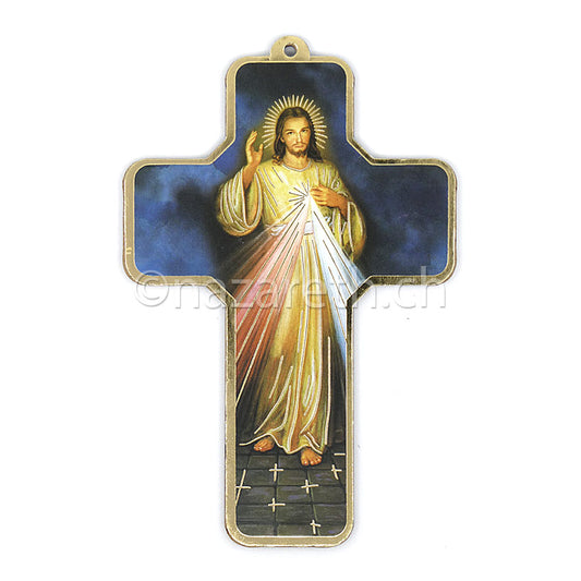 Croix en Bois Christ Miséricordieux 12 x 8 cm