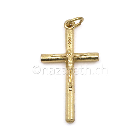 Pendentif Croix Dorée avec Christ 3.5cm