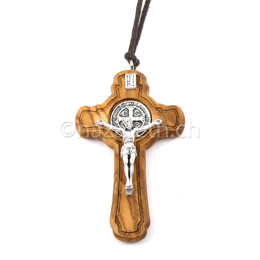 Pendentif Croix de Saint Benoît avec Cordon 7.5 cm