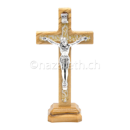 Crucifix Socle Bois d'Olivier Hauteur 8 cm