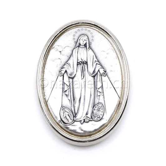 Plaque Aimantée Ovale Vierge Miraculeuse