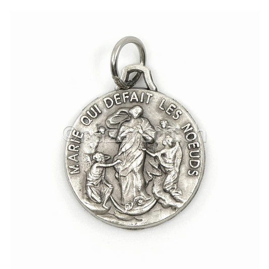 Médaille Argentée Marie qui Défait les Nœud Ø18 mm