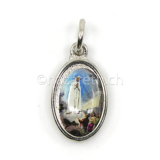 Médaille Argentée & Résine Notre-Dame de Fatima 1.5cm